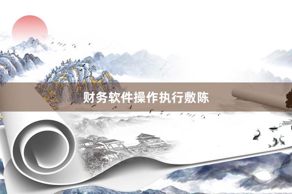 财务软件操作执行敷陈